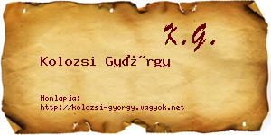 Kolozsi György névjegykártya