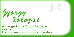 gyorgy kolozsi business card